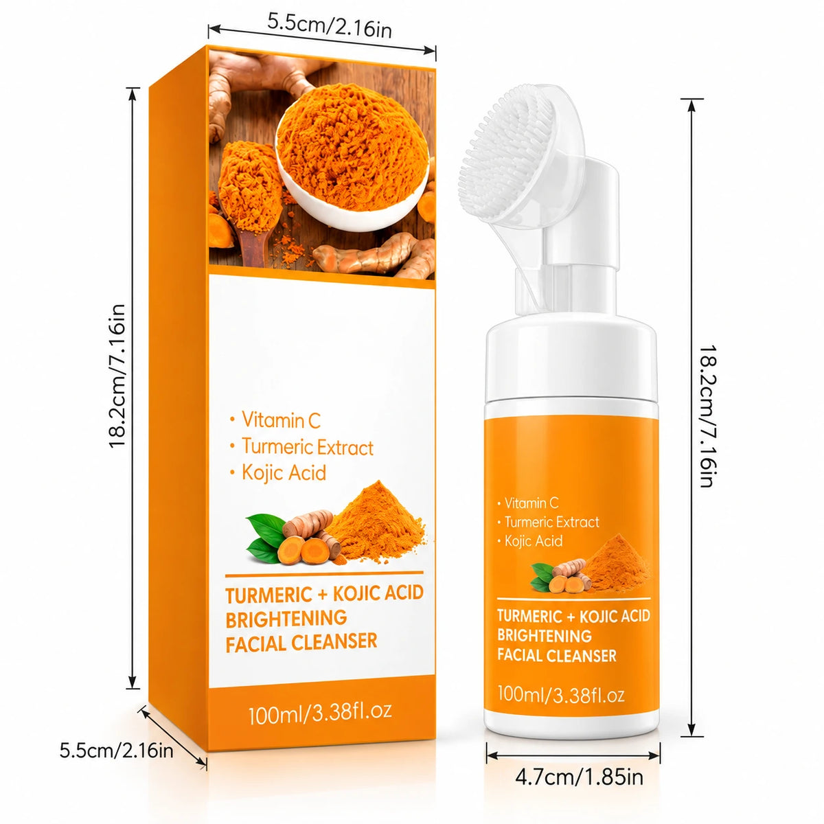 Turmeric Facial Cleansing Mousse – Foaming Face Wash for Daily Cleansing & Hydration