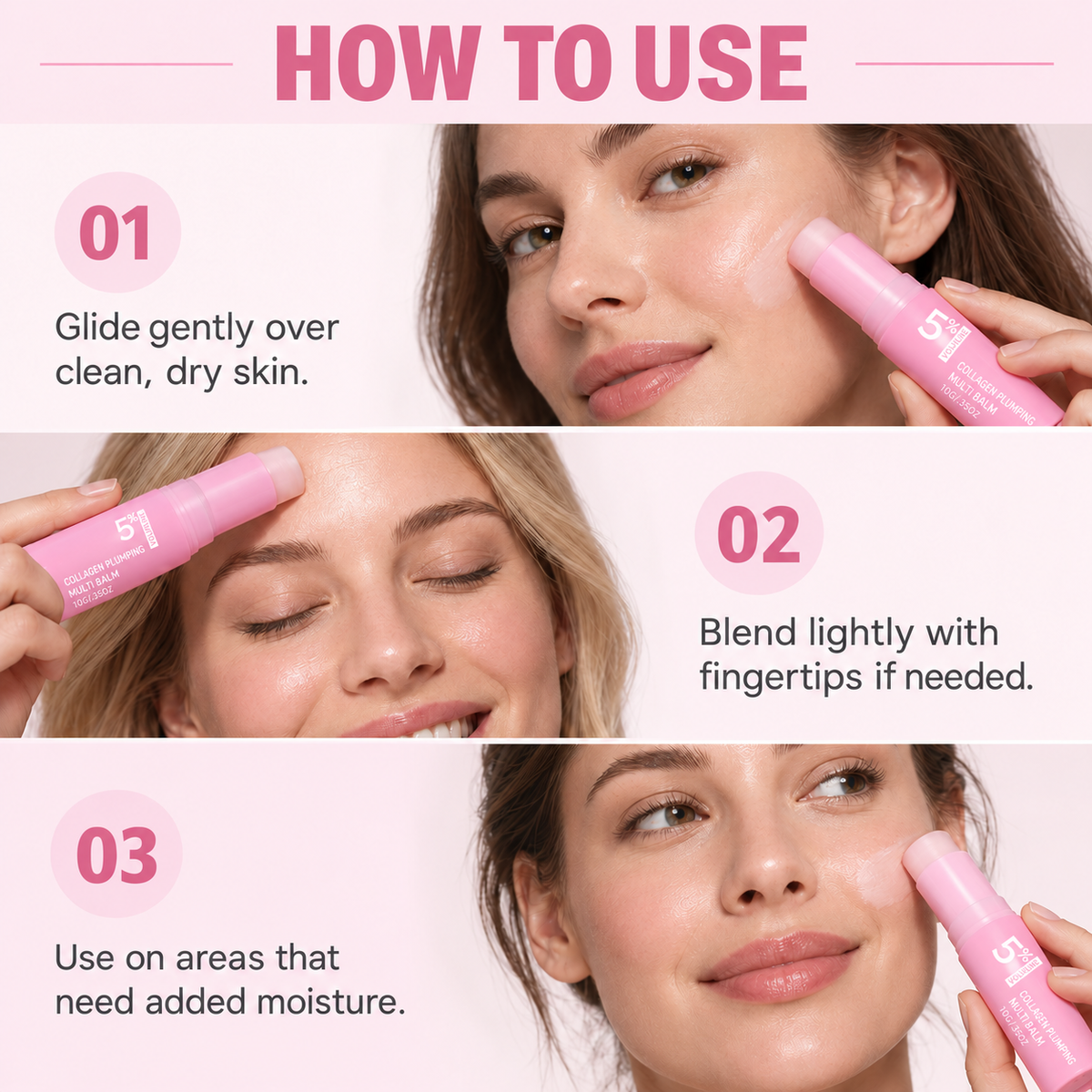 Pink Lightweight Moisturizing Skin Care Stick