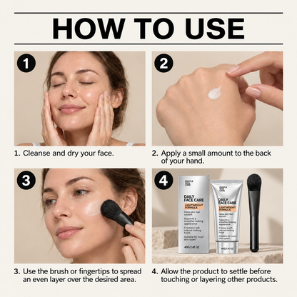 Facial Moisturizing Care Cream with Soft Application Brush