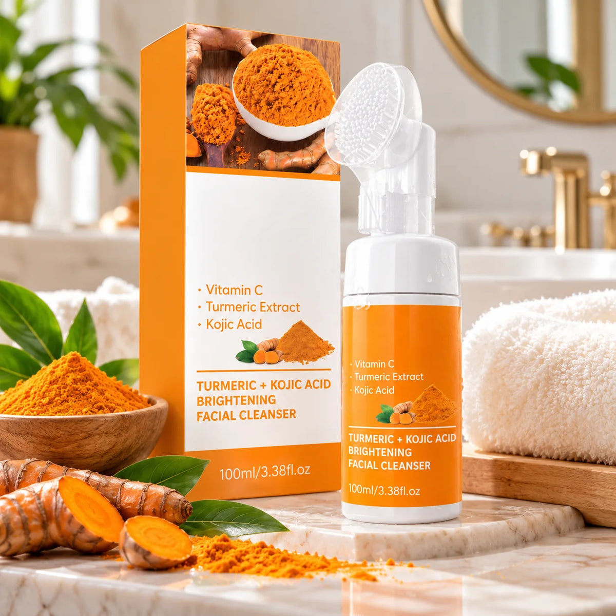 Turmeric Facial Cleansing Mousse – Foaming Face Wash for Daily Cleansing & Hydration