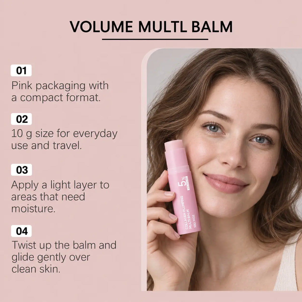 Pink Lightweight Moisturizing Skin Care Stick